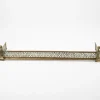 Clearance Pamono Antique Art Nouveau Pierced Brass Floral Pattern Fireplace Fender