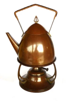 Pamono Antique Art Nouveau Teapot on Stand from WMF, Set of 2> Coffee & Tea Service