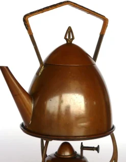 Pamono Antique Art Nouveau Teapot on Stand from WMF, Set of 2> Coffee & Tea Service