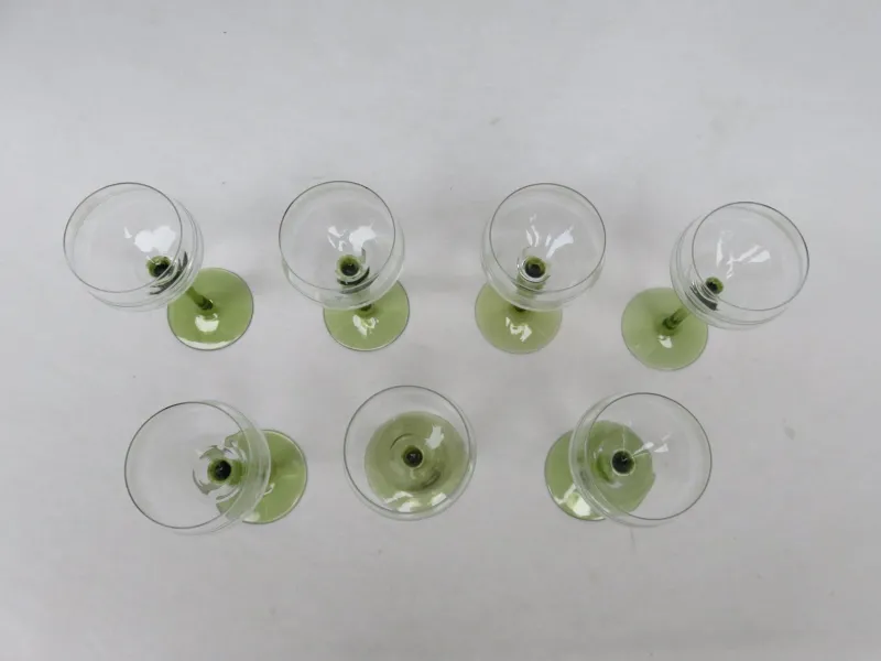 Pamono Antique Art Nouveau Wine Glasses, Set of 7> Glassware