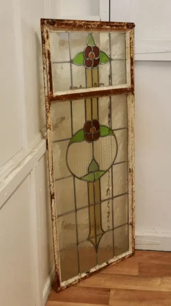 Sale Pamono Antique Arts and Crafts Stained Glass Window, 1900