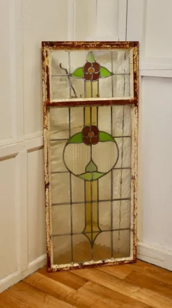 Sale Pamono Antique Arts and Crafts Stained Glass Window, 1900