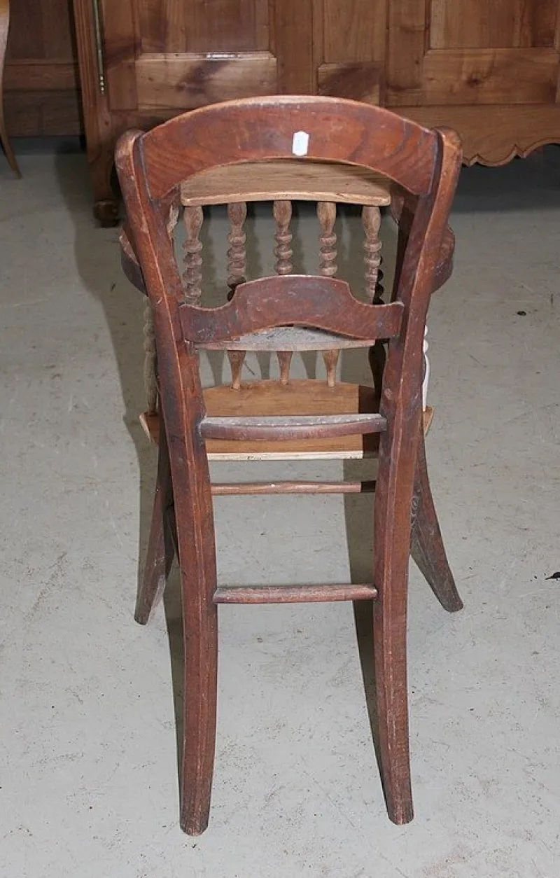 New Pamono Antique Ash Wood Children's High Chair