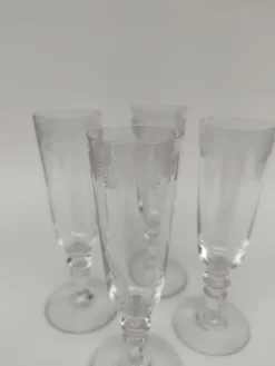 Pamono Antique Baccarat Crystal Champagne Flutes, 1890s, Set of 4