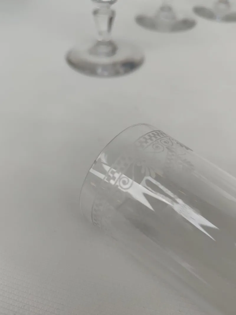 Pamono Antique Baccarat Crystal Champagne Flutes, 1890s, Set of 4