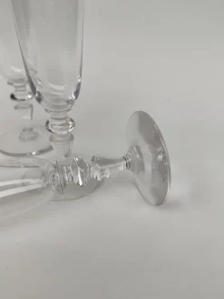 Pamono Antique Baccarat Crystal Champagne Flutes, 1890s, Set of 4