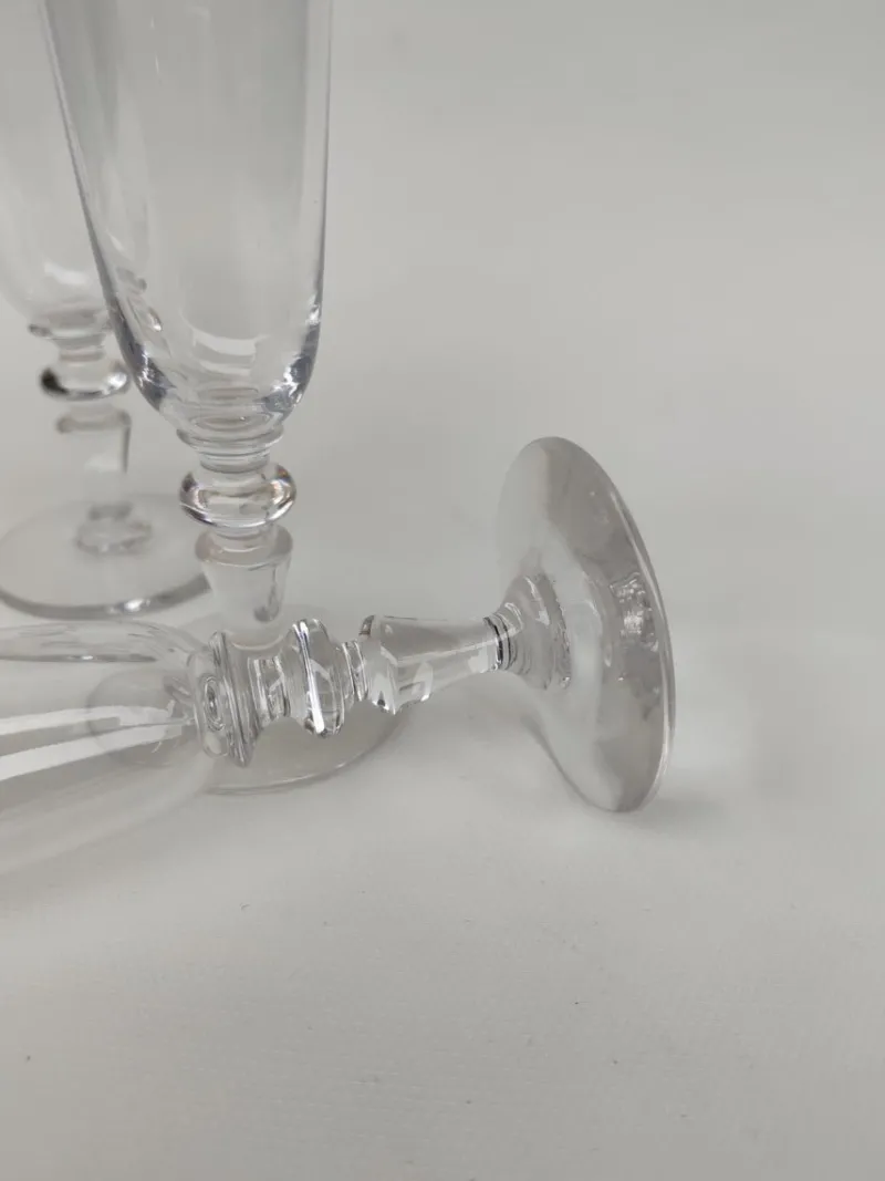 Pamono Antique Baccarat Crystal Champagne Flutes, 1890s, Set of 4