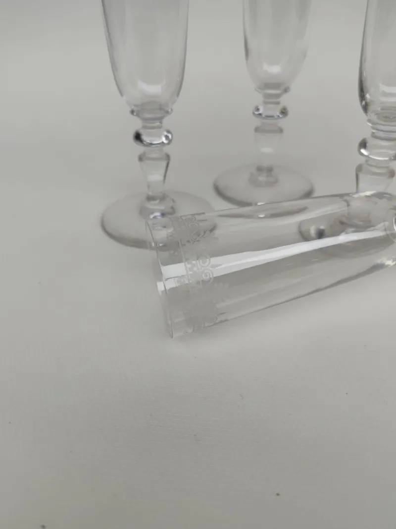Pamono Antique Baccarat Crystal Champagne Flutes, 1890s, Set of 4
