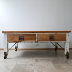 Pamono Antique Bakers Prep Table in Wood> Worktables & Workbenches