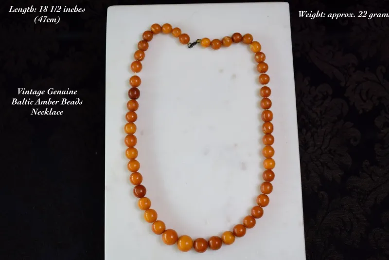 Best Pamono Antique Baltic Amber Choker Necklace, 1940s