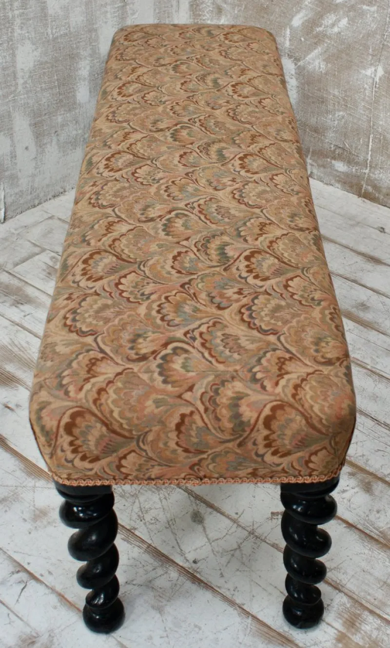 Pamono Antique Barley Twist Bench in Oak, 1880> Benches