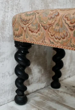 Pamono Antique Barley Twist Bench in Oak, 1880><noscript><img width=