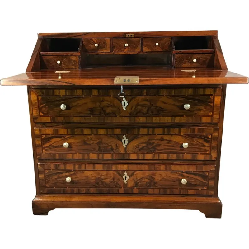 Pamono Antique Baroque Walnut Secretary, Germany, 1750s> Secretaires