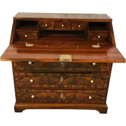 Pamono Antique Baroque Walnut Secretary, Germany, 1750s><noscript><img width=