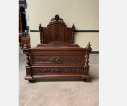 Pamono Antique Bed in Solid Oak><noscript><img width=