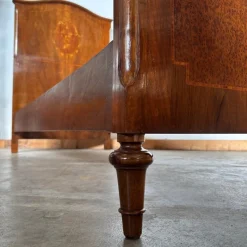 New Pamono Antique Bed in Walnut Inlaid