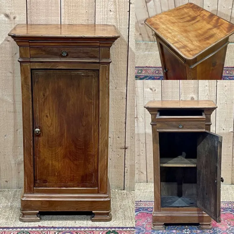 New Pamono Antique Bedside Table in Fruit Wood, 1890s