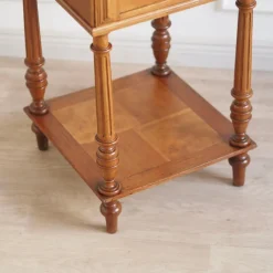 Pamono Antique Bedside Table with Marble Top and Marble Lining, 1890s><noscript><img width=