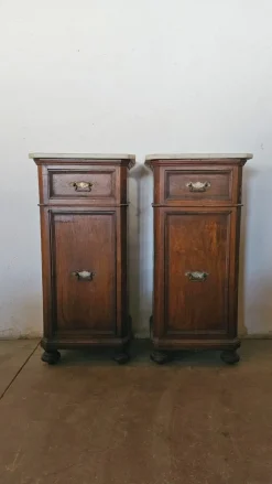 Pamono Antique Bedside Tables, 1890s, Set of 2><noscript><img width=