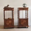 Pamono Antique Bedside Tables with Marble Tops and Columns, 1890, Set of 2
