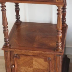 Pamono Antique Bedside Tables with Marble Tops and Columns, 1890, Set of 2