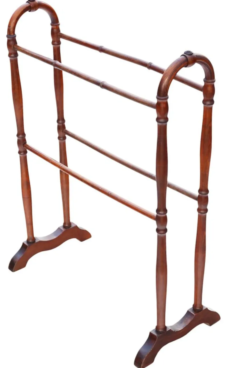 Outlet Pamono Antique Beech and Pine Towel Rail Stand in Pine and Beech, 19th Century