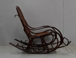 New Pamono Antique Beech Rocking Chair, 1900s
