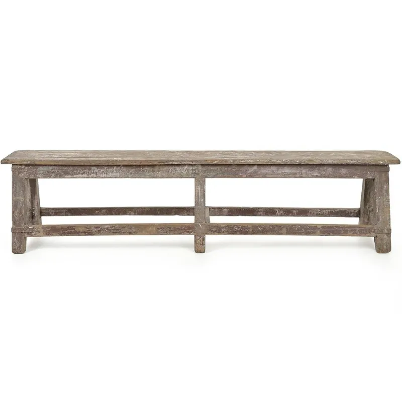 Outlet Pamono Antique Bench in Patinated Wood