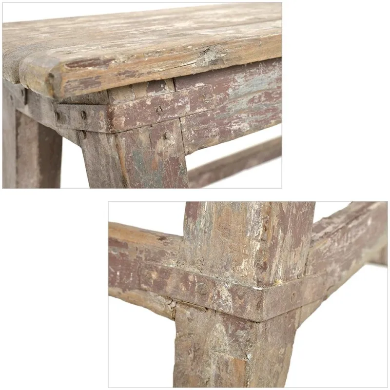 Outlet Pamono Antique Bench in Patinated Wood