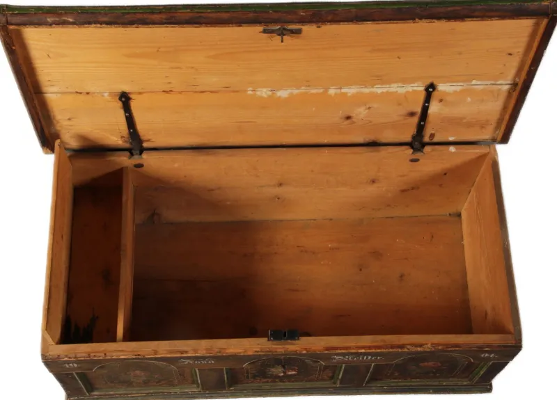 Outlet Pamono Antique Bevelled Softwood Chest, 1900