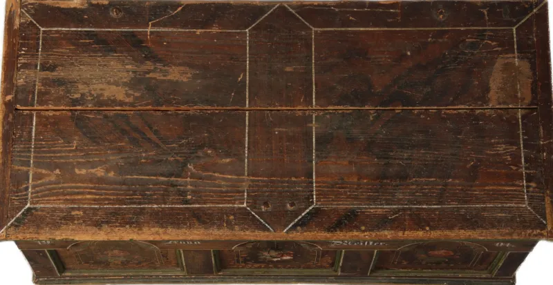 Outlet Pamono Antique Bevelled Softwood Chest, 1900