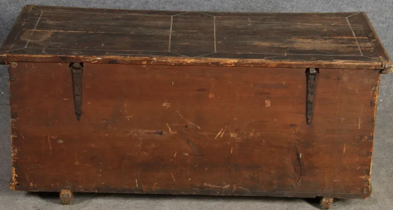 Outlet Pamono Antique Bevelled Softwood Chest, 1900