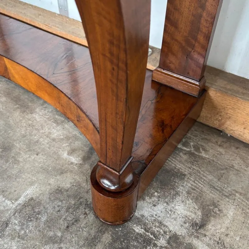 Clearance Pamono Antique Biedermeier Console in Walnut & Marble