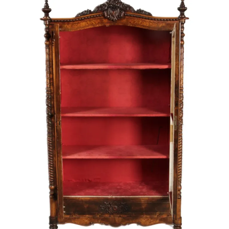 Hot Pamono Antique Biedermeier Display Cabinet in Walnut, 1860