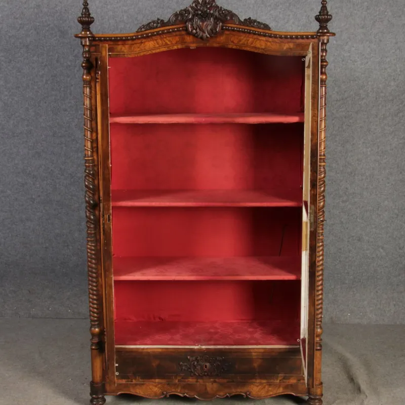 Hot Pamono Antique Biedermeier Display Cabinet in Walnut, 1860