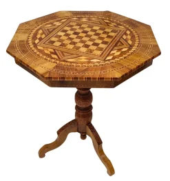 Pamono Antique Biedermeier Marquetry Chess Table, 1800s><noscript><img width=