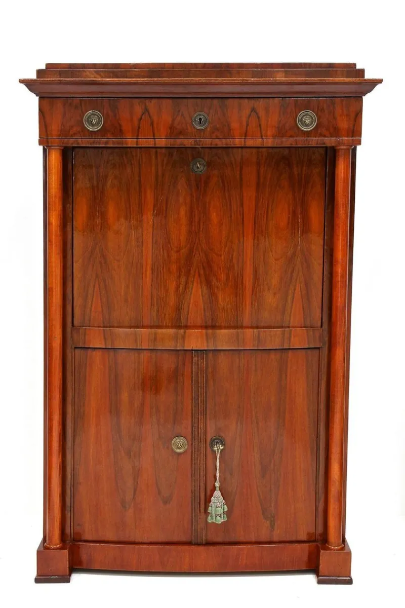 Clearance Pamono Antique Biedermeier Nutwood Secretary, 1825