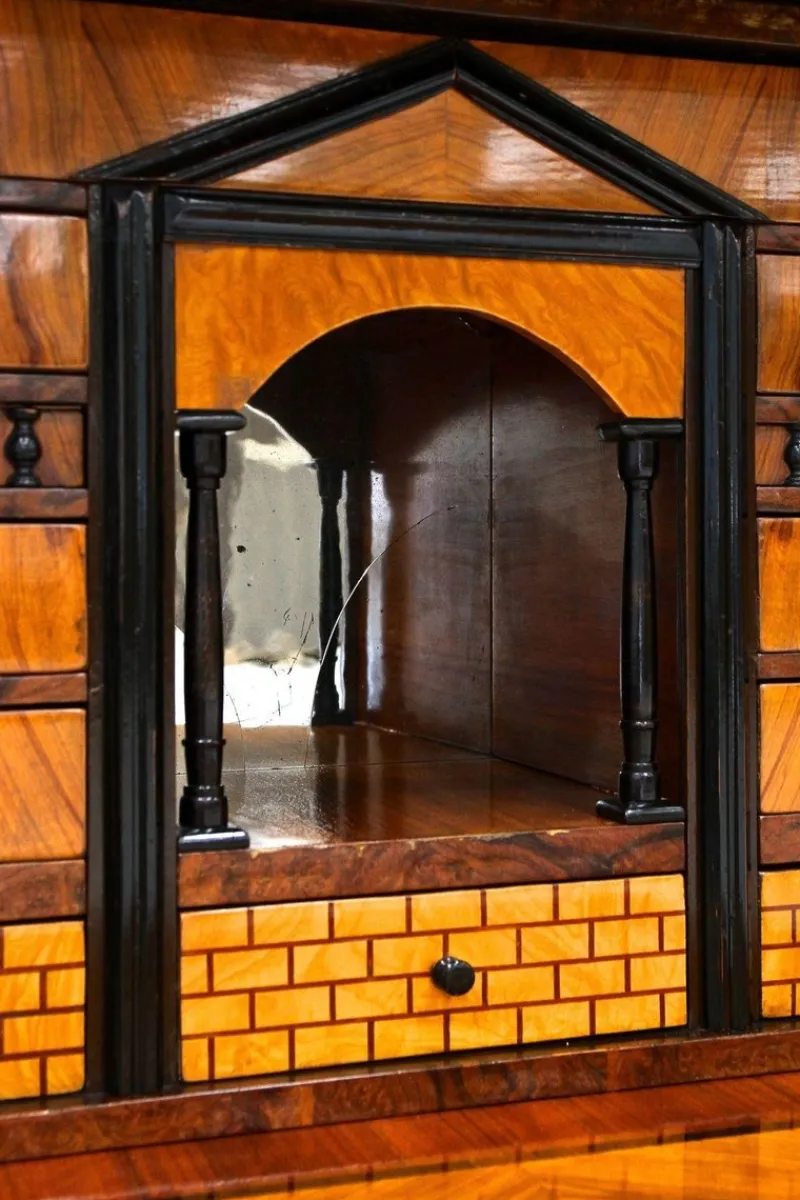 Clearance Pamono Antique Biedermeier Nutwood Secretary, 1825