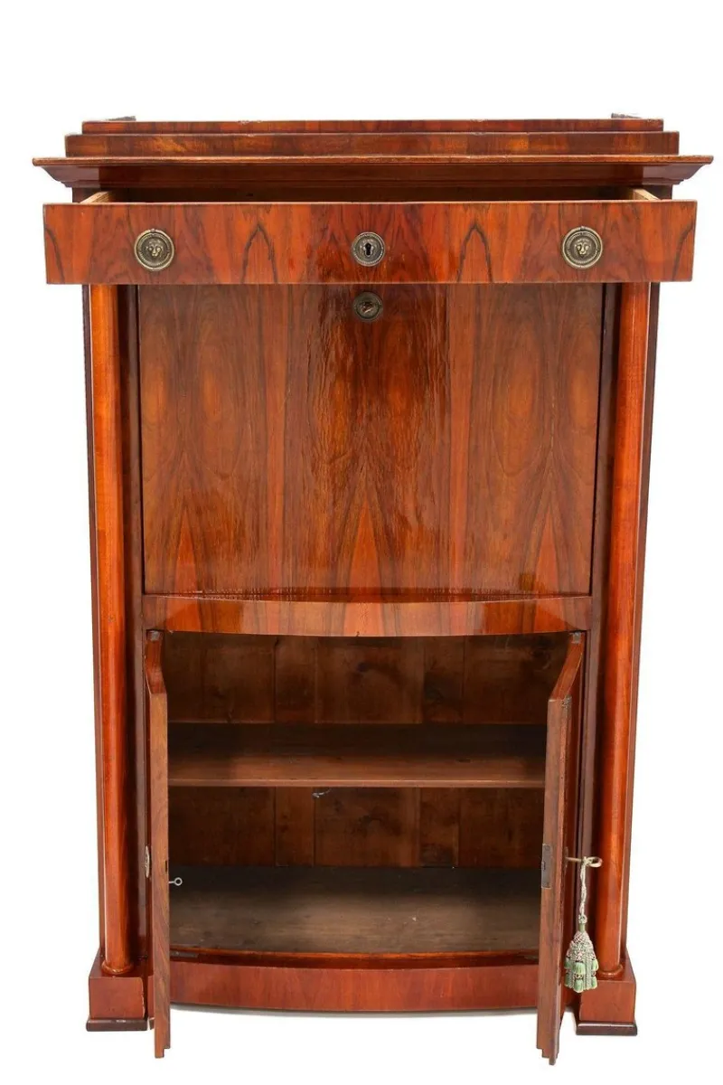 Clearance Pamono Antique Biedermeier Nutwood Secretary, 1825