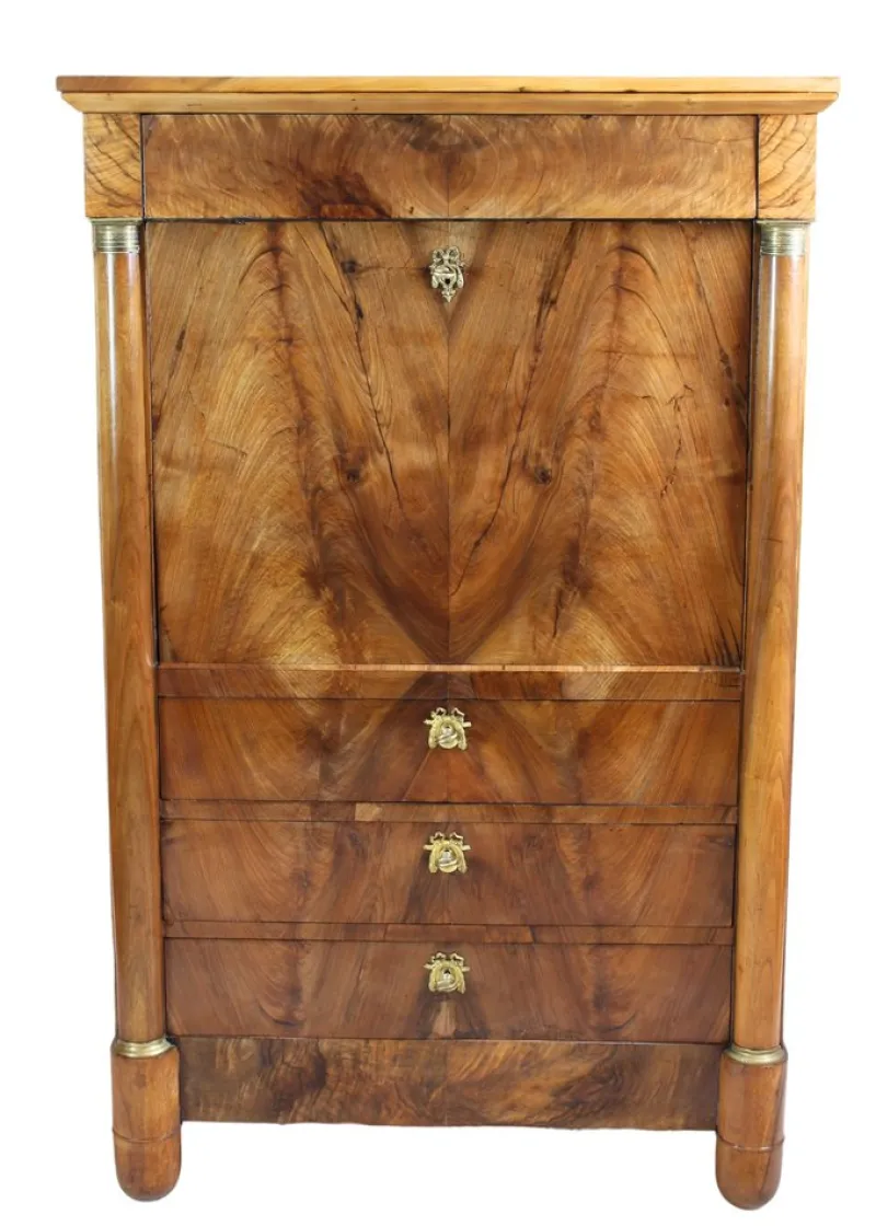 Pamono Antique Biedermeier Walnut Secretary> Secretaires