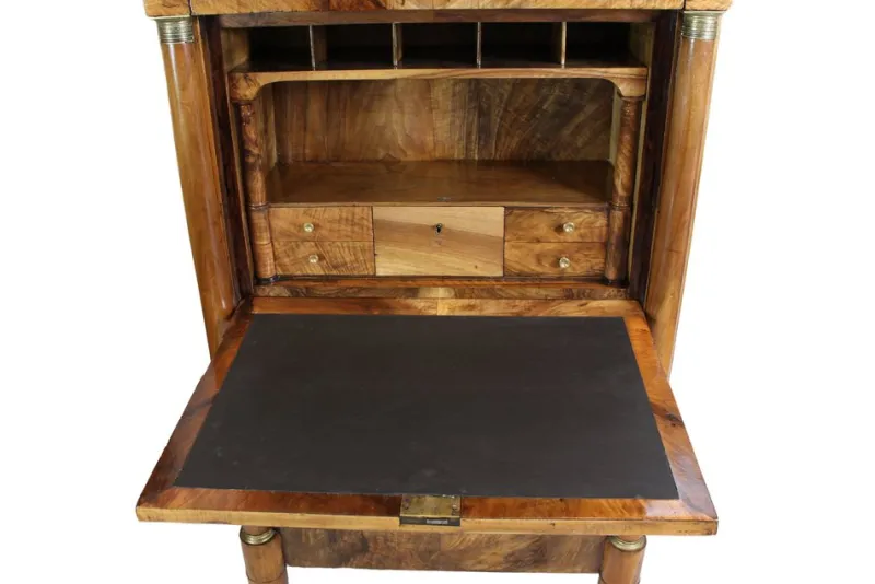 Pamono Antique Biedermeier Walnut Secretary> Secretaires