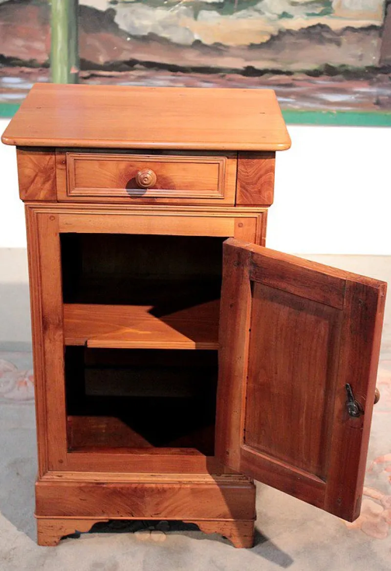 Pamono Antique Birch Nightstand, 1900s