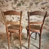 Hot Pamono Antique Bistro Chairs with Pressed Wood Seat and Bentwood Backrest by Michael Thonet for Thonet, Early 1900s, Set of 2