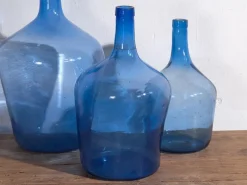 Pamono Antique Blue Colour Demijohns, 1920, Set of 3><noscript><img width=