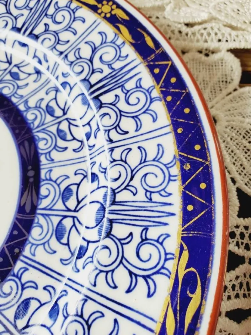 Pamono Antique Blue Lily Series Butter Dish from Royal Worcester, 1881> Dinnerware Accessories