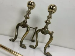 Online Pamono Antique Brass Fire Tools with Eagle Claws, Late 19th Century, Set of 5