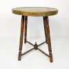 Pamono Antique Brass Tray Table with Turned Wood Legs, 1890s> Coffee & Side Tables