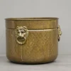 Pamono Antique Brass with Lion Heads Flowerpot> Planters And Jardiniere