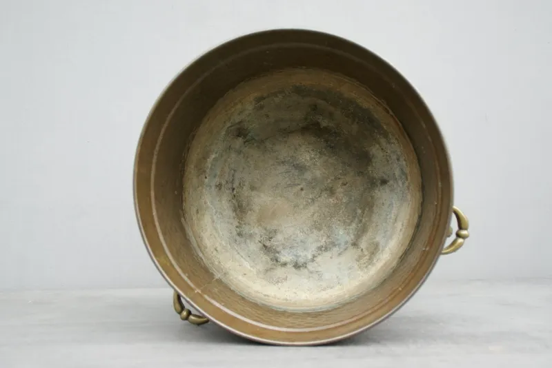 Pamono Antique Brass with Lion Heads Flowerpot> Planters And Jardiniere