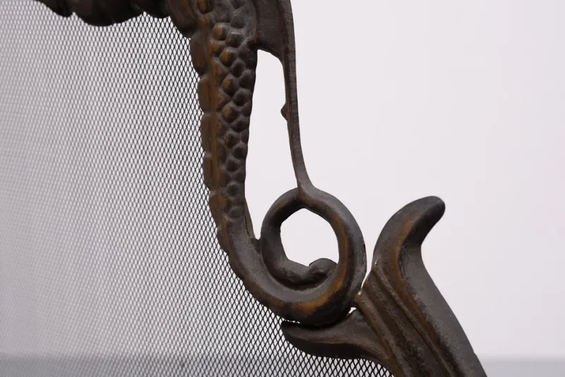 Pamono Antique Bronze Firescreen, England, 1880s
